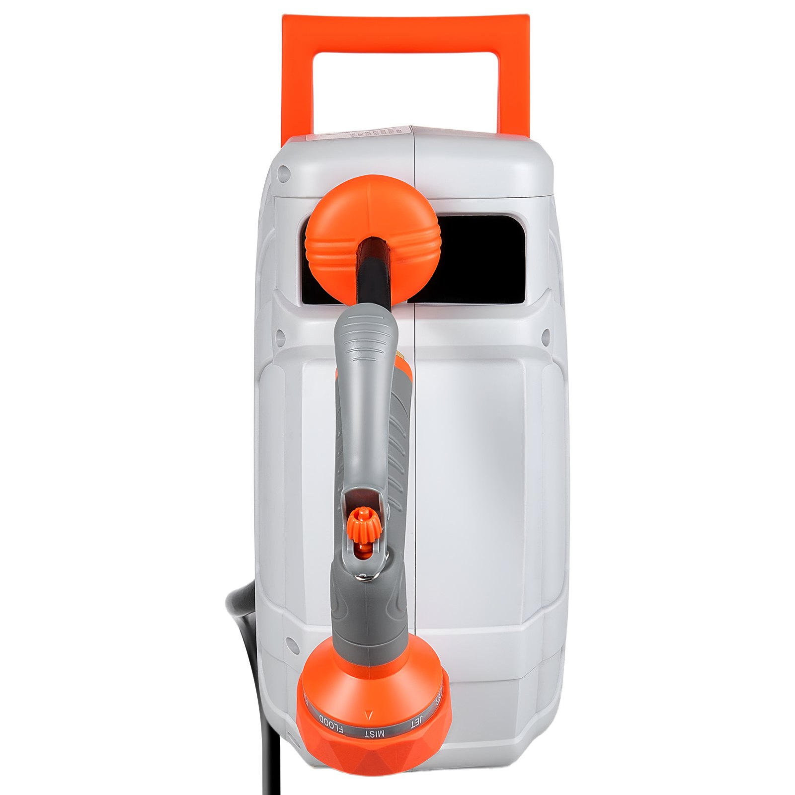 Start2Finish VEVOR garden hose reel with 50 ft retractable hose, 9-function nozzle, wall mount, swivel bracket, and automatic rewind system.