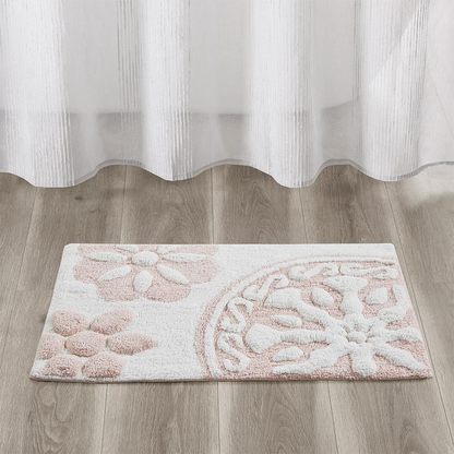 Start2Finish medallion cotton tufted bath rug with intricate medallion pattern and plush texture for bathroom comfort and style.