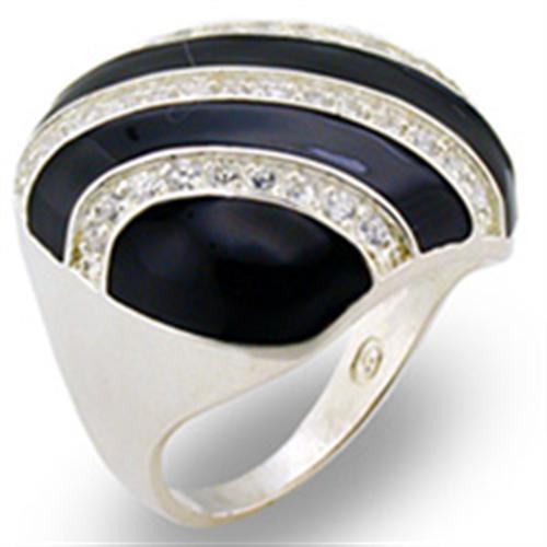 High-polished 925 sterling silver ring with AAA grade cubic zirconia from Turquoise Tiger Jewelry, showcasing a shiny, elegant design.