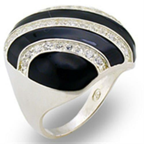 High-polished 925 sterling silver ring with AAA grade cubic zirconia from Turquoise Tiger, showcasing a detailed jewelry design.
