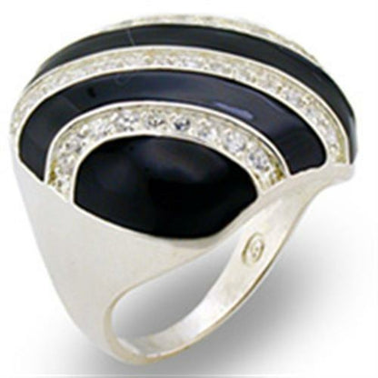 High-polished 925 sterling silver ring with AAA grade cubic zirconia from Turquoise Tiger, showcasing a detailed jewelry design.