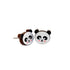 Red Sunflower panda stud earrings featuring cute panda designs on small, silver-tone earrings for a charming accessory.