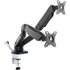 Start2Finish Lorell black mounting arm for monitors, height adjustable, supports 2 displays, 14.3 lb capacity, 75x75/100x100 VESA