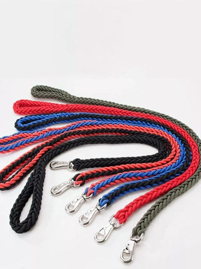 Pear Daisy 2-piece braided rope pet leash with metal clasp, durable and stylish for walking dogs in home and garden settings.