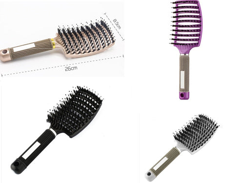 CJDropshipping anti-knot hairbrush for women, detangling brush with flexible bristles, designed for smooth, tangle-free hair.