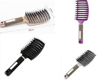 CJDropshipping anti-knot hairbrush for women, detangling brush with flexible bristles, designed for smooth, tangle-free hair.