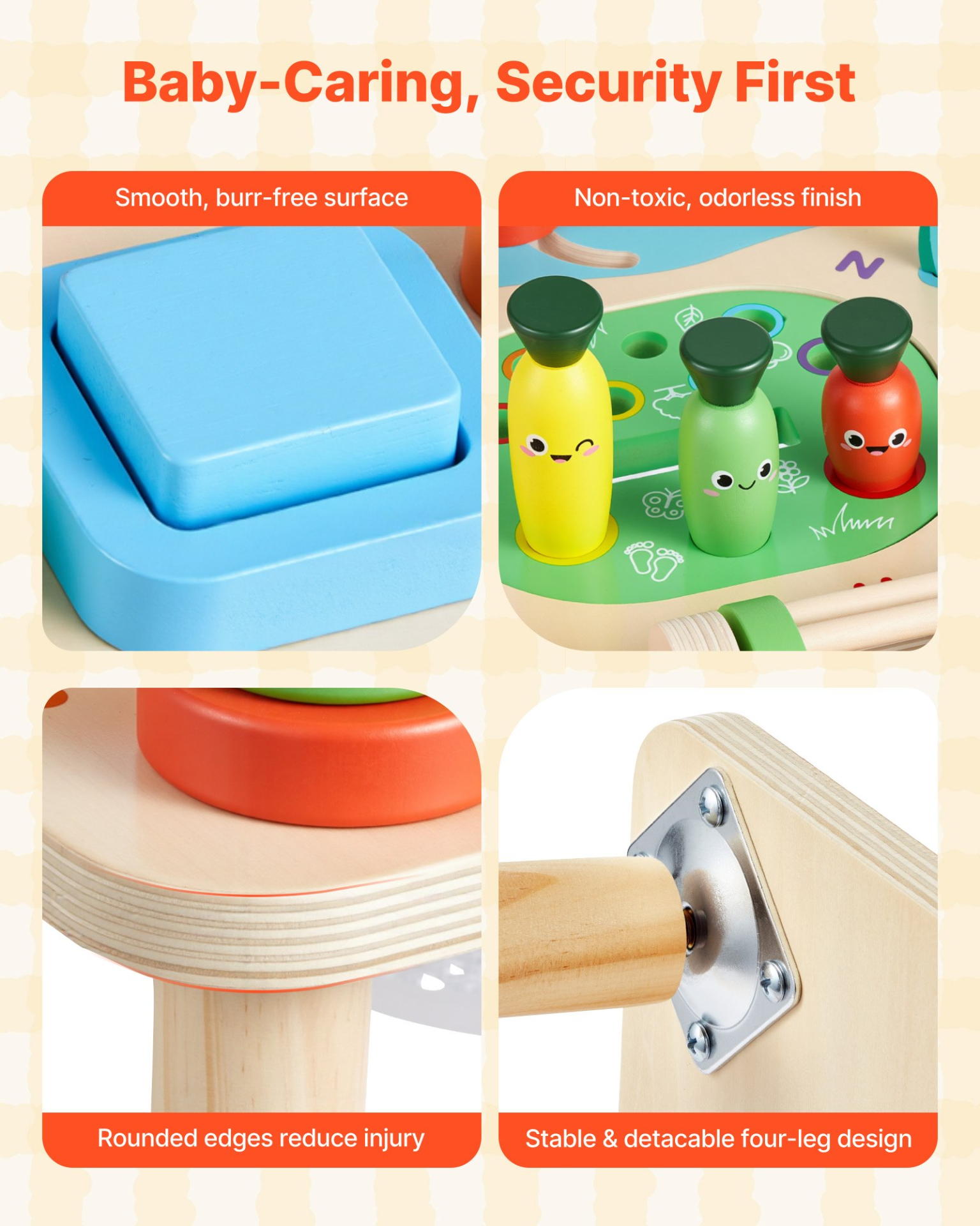 Start2Finish VEVOR Montessori toddler activity table, 13-in-1 wooden play desk for children 6 months to 3 years old.