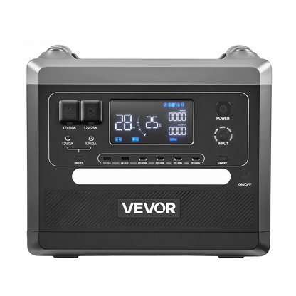 Start2Finish VEVOR portable power station with multiple output ports and expandable LiFePO4 battery for home or camping use.