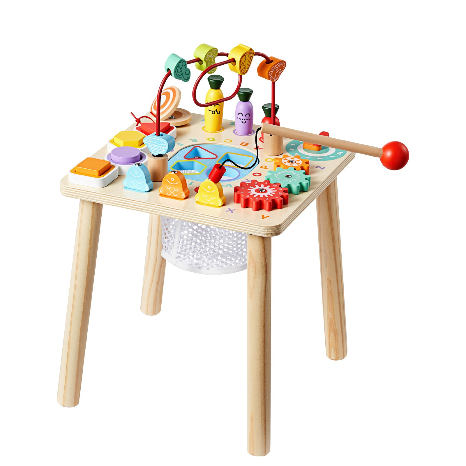 Start2Finish VEVOR Montessori toddler activity table with 8-in-1 wooden design for children aged 6 months to 3 years, ideal for play and learning.