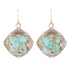 Blue turquoise and gold chunky earrings from Start2Finish jewelry featuring bold, statement design with intricate detailing.