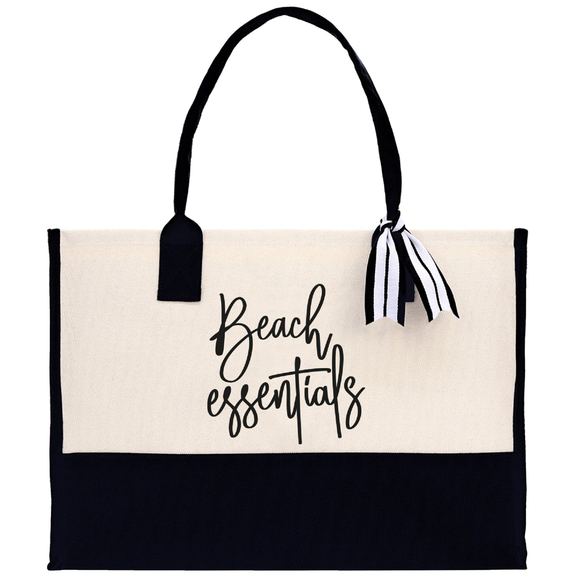 Start2Finish large canvas beach tote bag with spacious interior, perfect for summer beach vacations and weekend getaways.