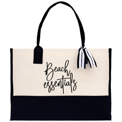 Start2Finish large canvas beach tote bag with spacious interior, perfect for summer beach vacations and weekend getaways.