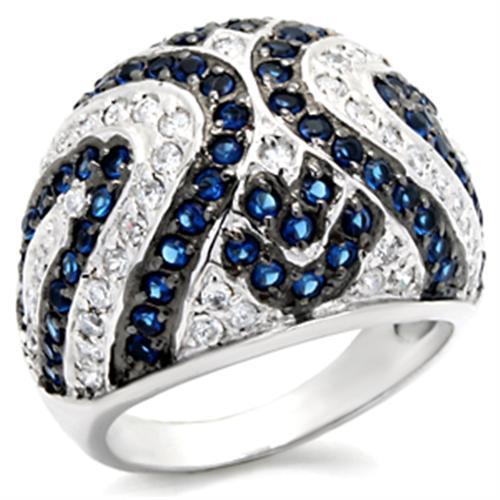 Rhodium and ruthenium 925 sterling silver ring with synthetic gemstone, designed by Turquoise Tiger, showcasing detailed craftsmanship.