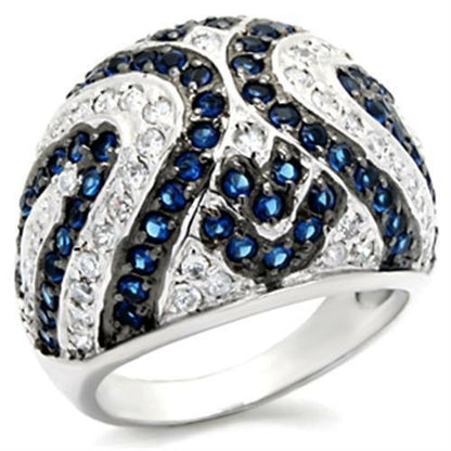 Sterling silver ring with rhodium and ruthenium plating from Turquoise Tiger, featuring synthetic gemstone accents in a detailed design.