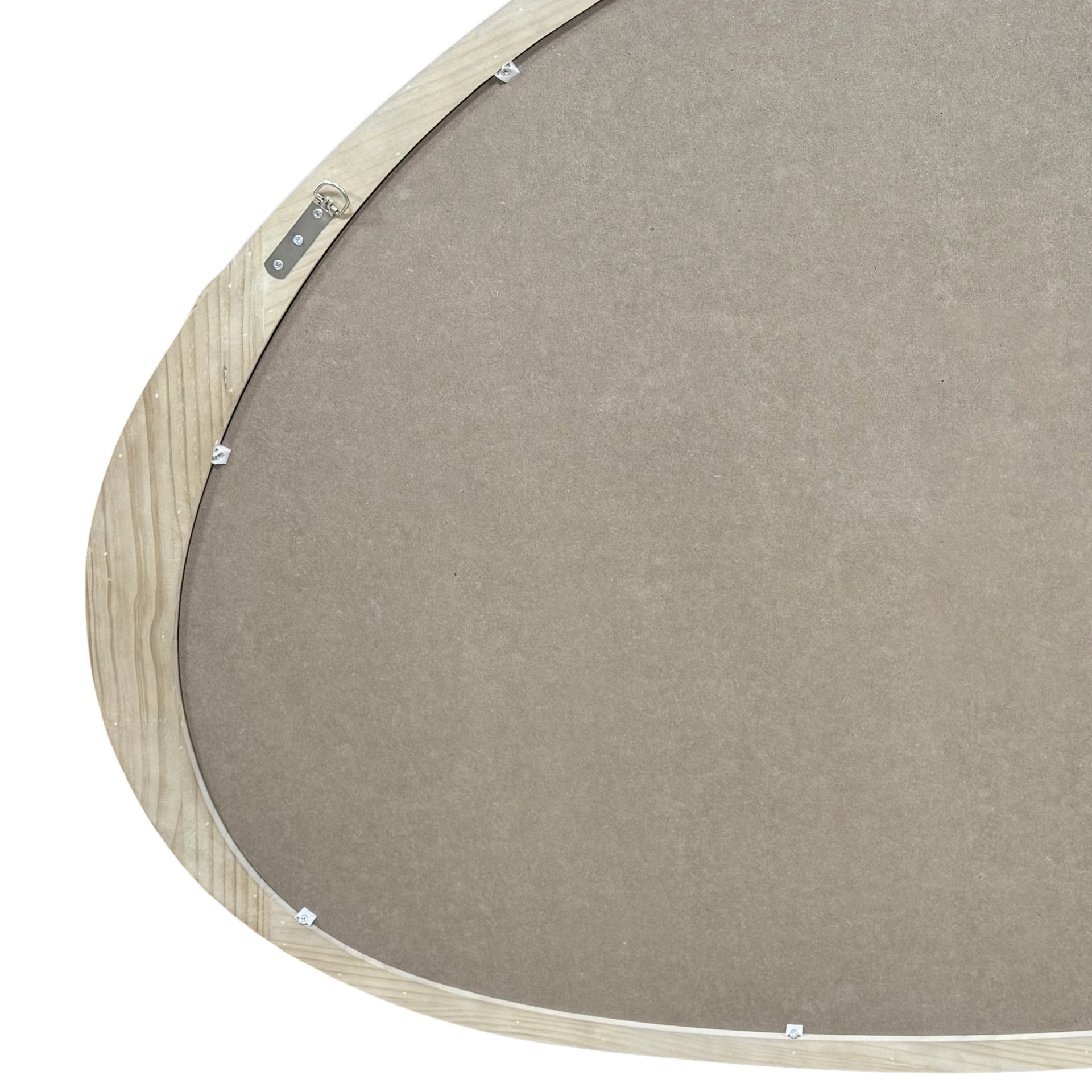 Solid wood asymmetrical wall mirror with wooden frame, ideal for living room or bedroom decor by Start2Finish