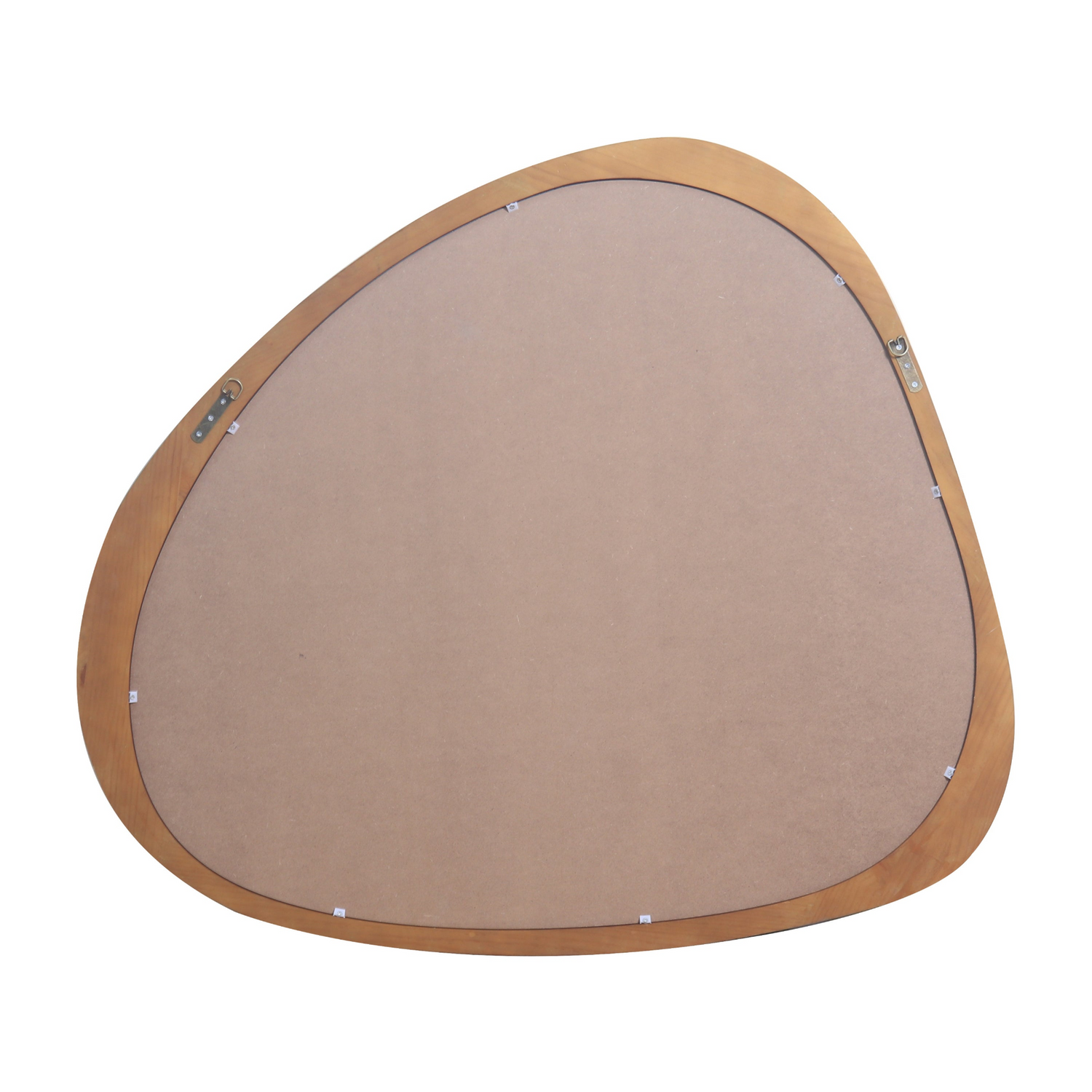 Solid wood asymmetrical wall mirror with wooden frame, ideal for living room or bedroom decor by Start2Finish