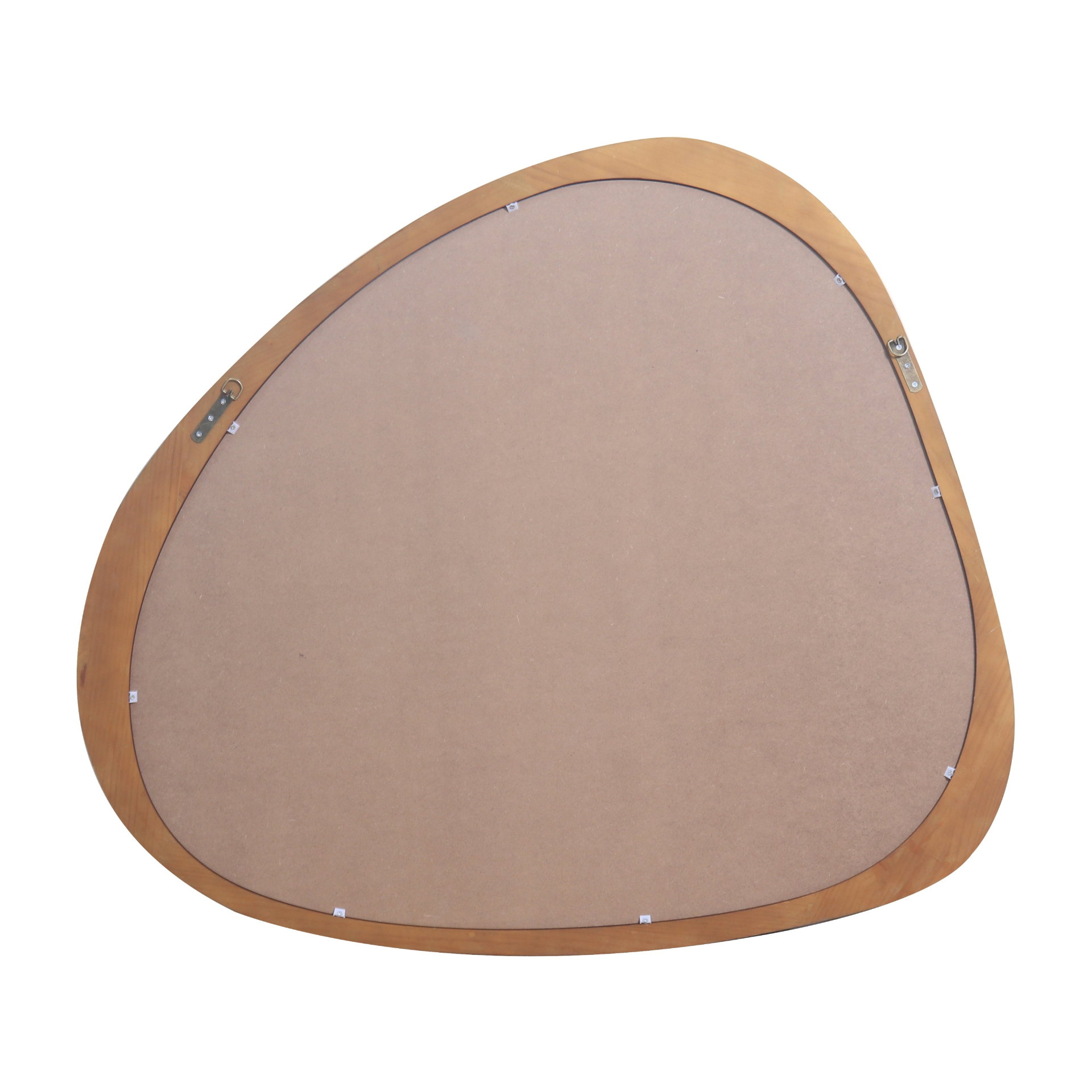 Solid wood asymmetrical wall mirror with wooden frame, ideal for living room or bedroom decor by Start2Finish