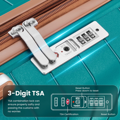 Start2Finish expandable lightweight 4-piece luggage set with double 360° spinner wheels and TSA lock for convenient travel accessories.