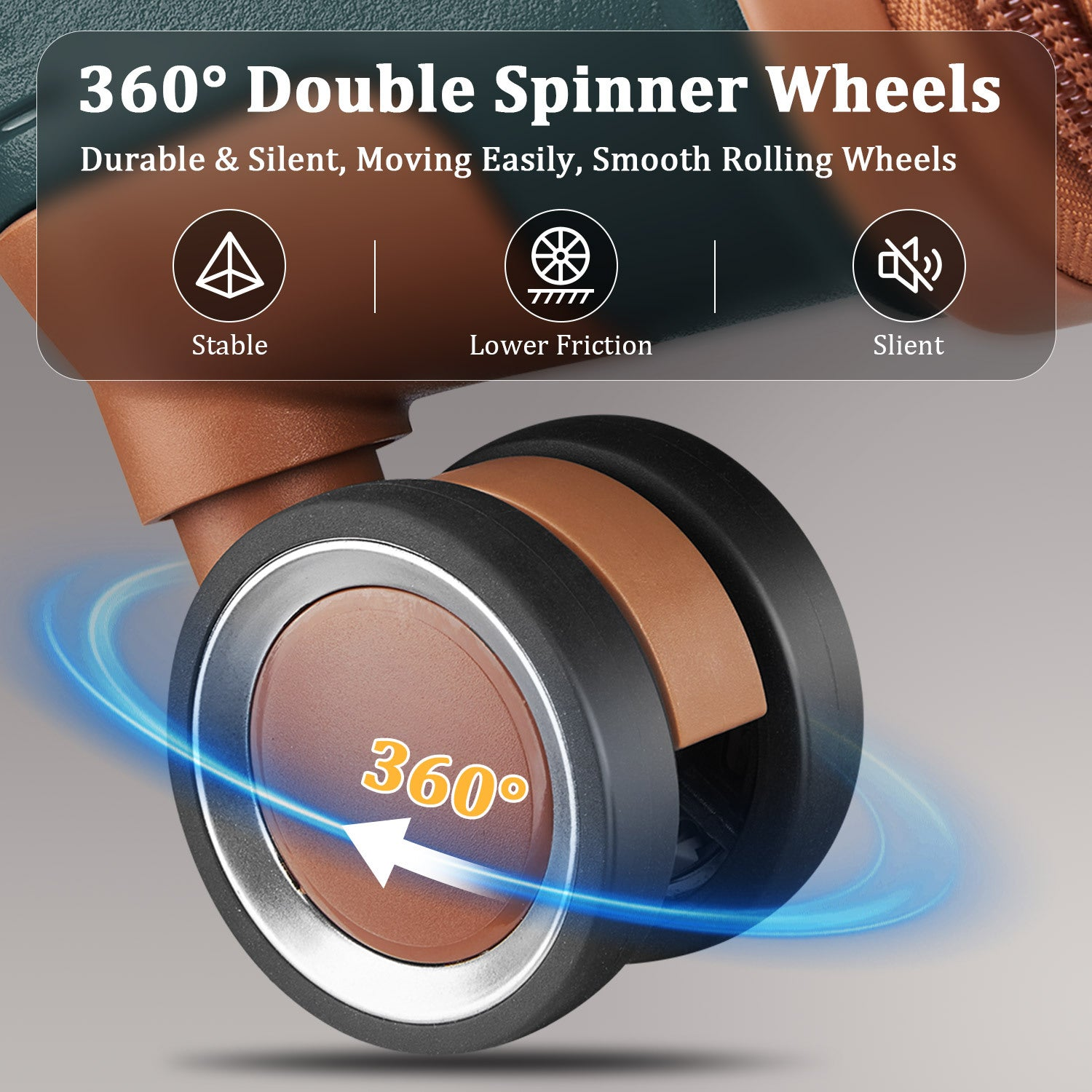 Start2Finish lightweight 4-piece expandable luggage set with double 360° spinner wheels and TSA lock, shown in image.