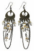 Silver Hestia gypsy style chandelier earrings with intricate metalwork and dangling embellishments, stylish jewelry for bohemian looks.