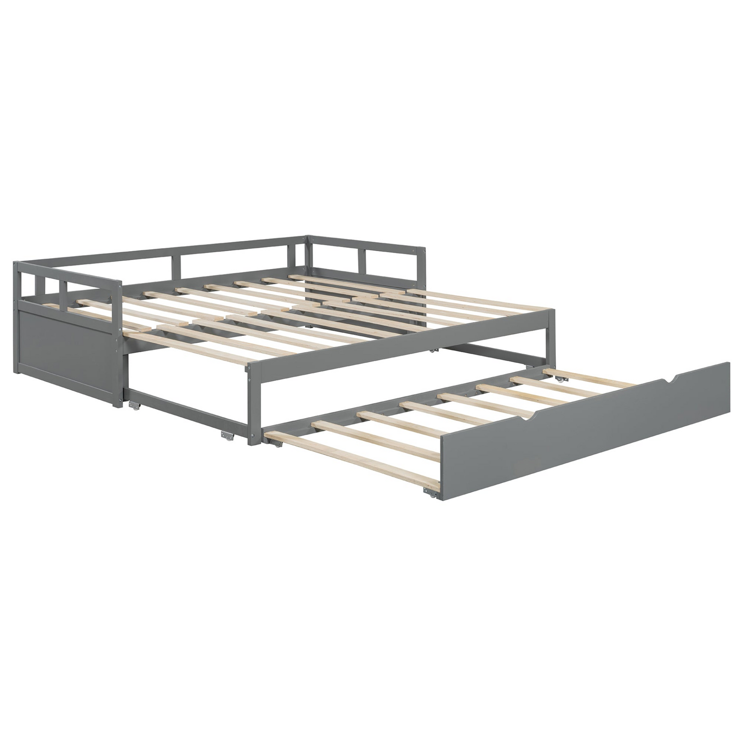 Start2Finish wooden extending daybed with trundle for space-saving guest sleeping, featuring a stylish and functional design.