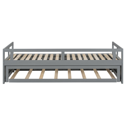 Wooden extending daybed with trundle by Start2Finish, space-saving guest bed with classic design and additional sleeping space