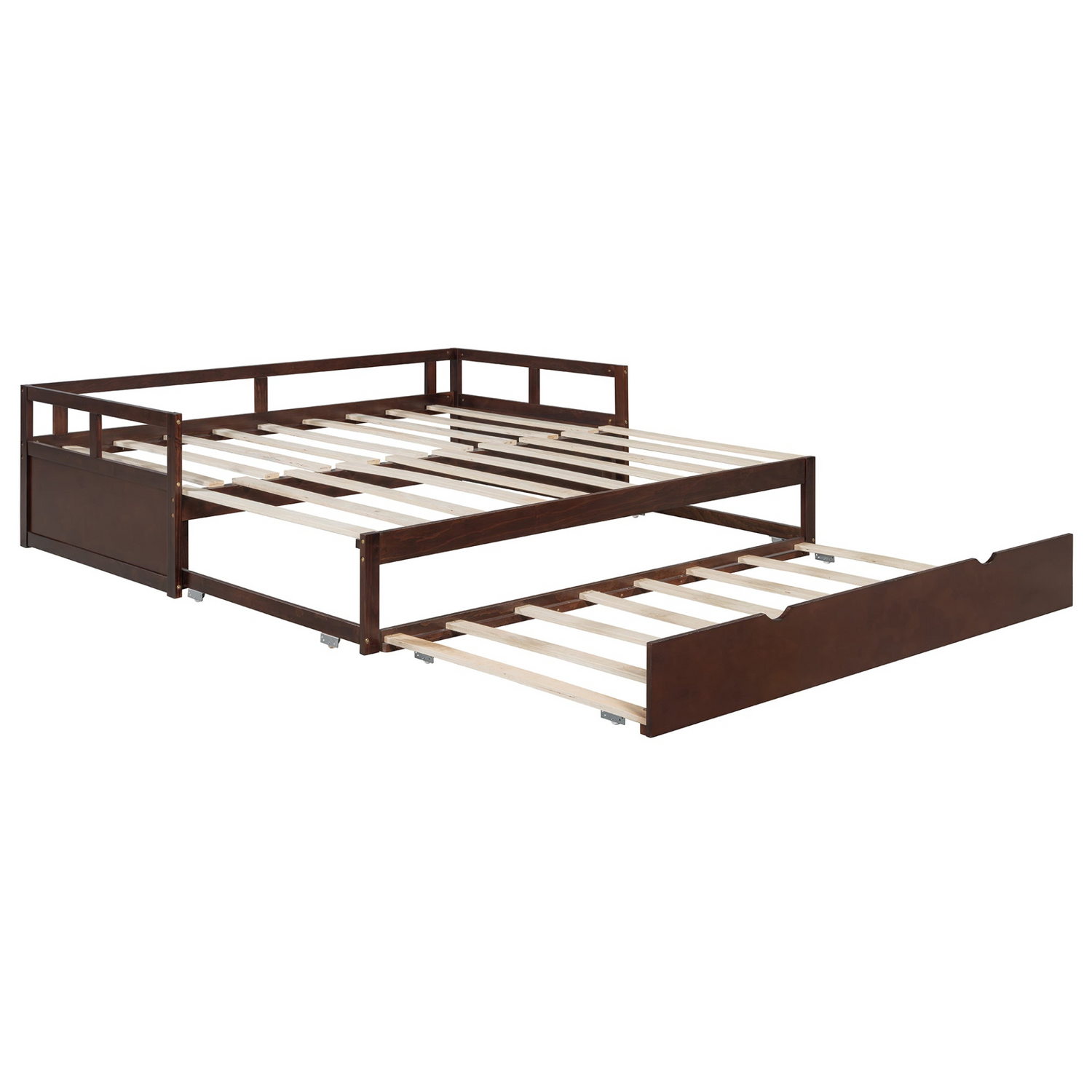Wooden extending daybed with trundle for space-saving guest sleep, Start2Finish wooden daybed design with modern style.