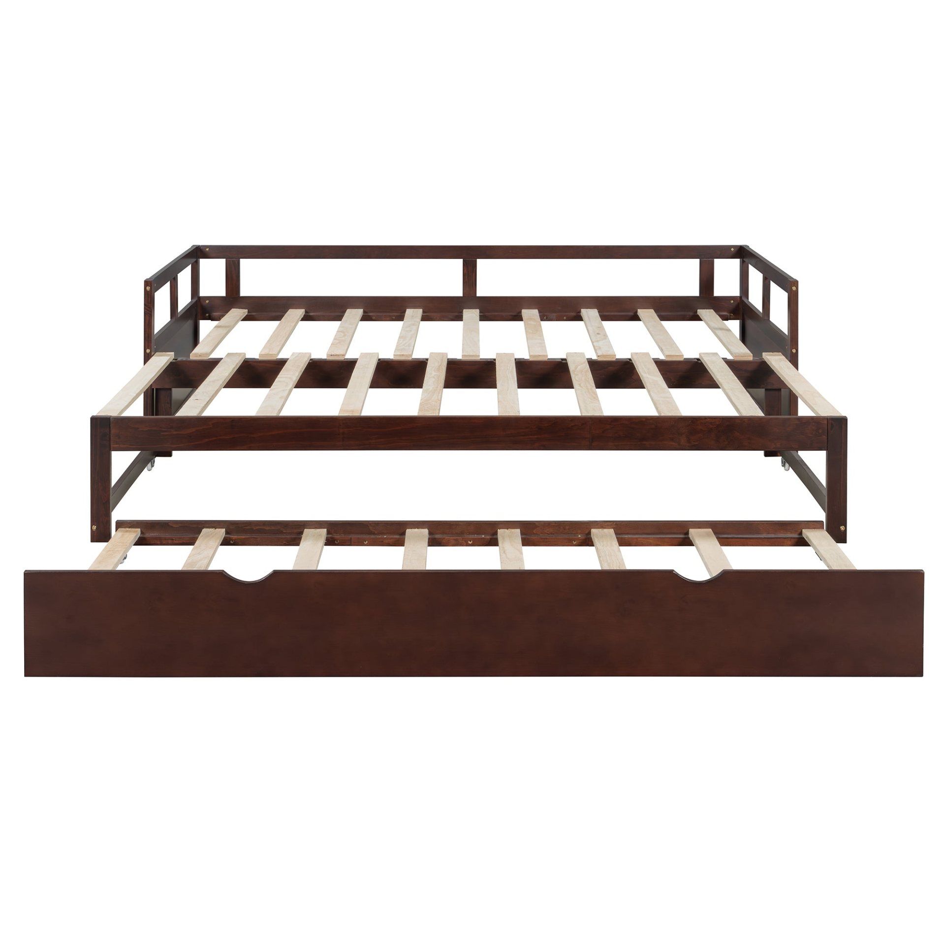 Wooden extending daybed with trundle bed by Start2Finish, space-saving guest sleep solution with modern design