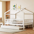 Start2Finish wooden house-style bed frame with pull-out trundle drawer and slatted support for sturdy, cozy bedroom furniture.