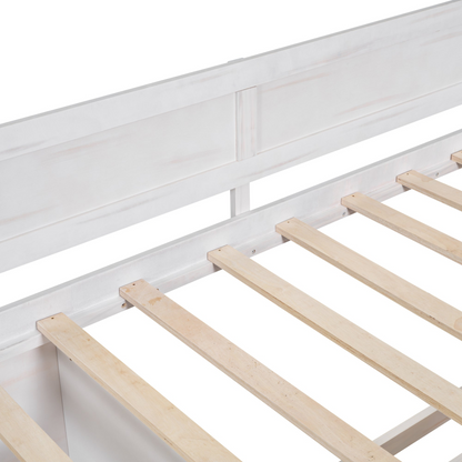 Twin size Start2Finish daybed with built-in drawers and shelves, featuring integrated storage and modern design.