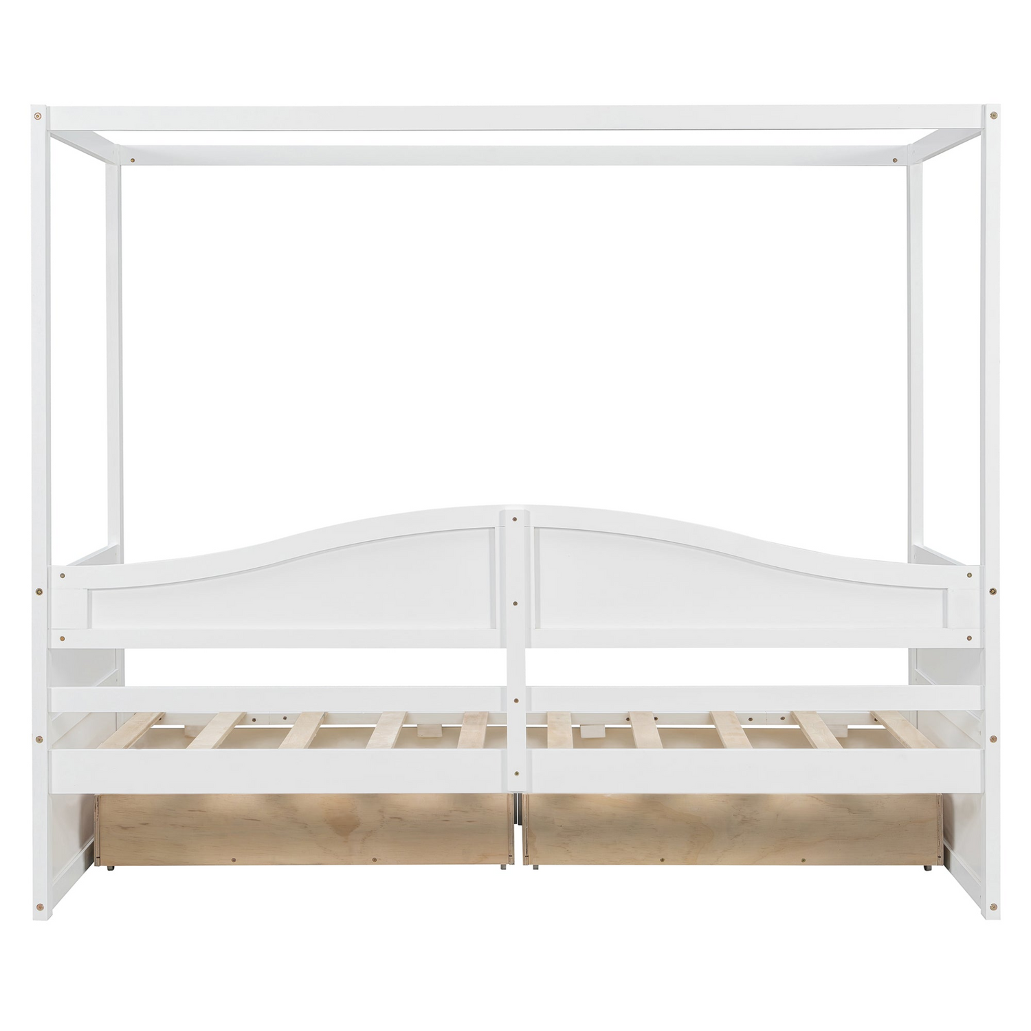 Twin size canopy day bed with two drawers, wooden frame and canopy for bedroom or guest room by Start2Finish
