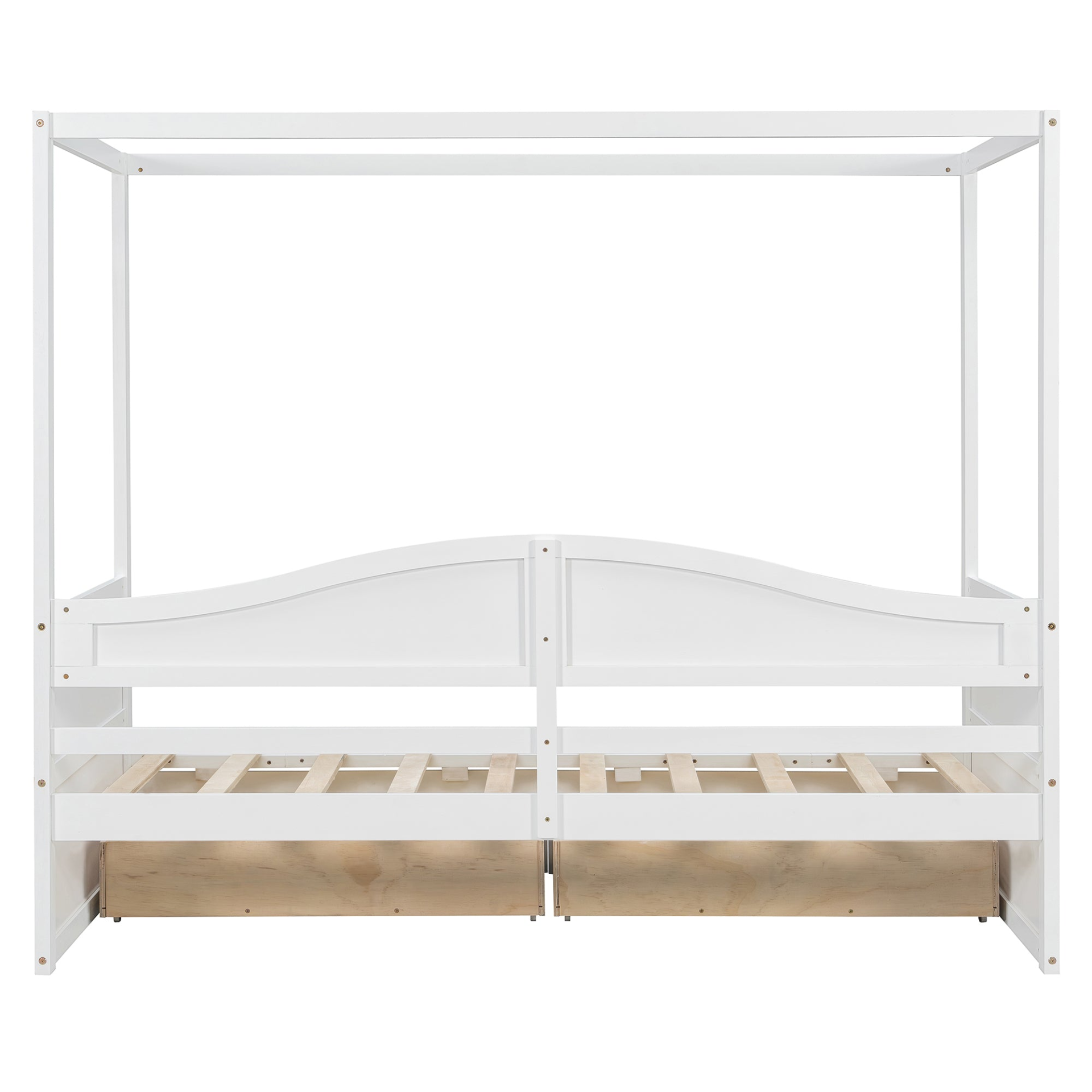 Twin size canopy day bed with two drawers, wooden frame and canopy for bedroom or guest room by Start2Finish