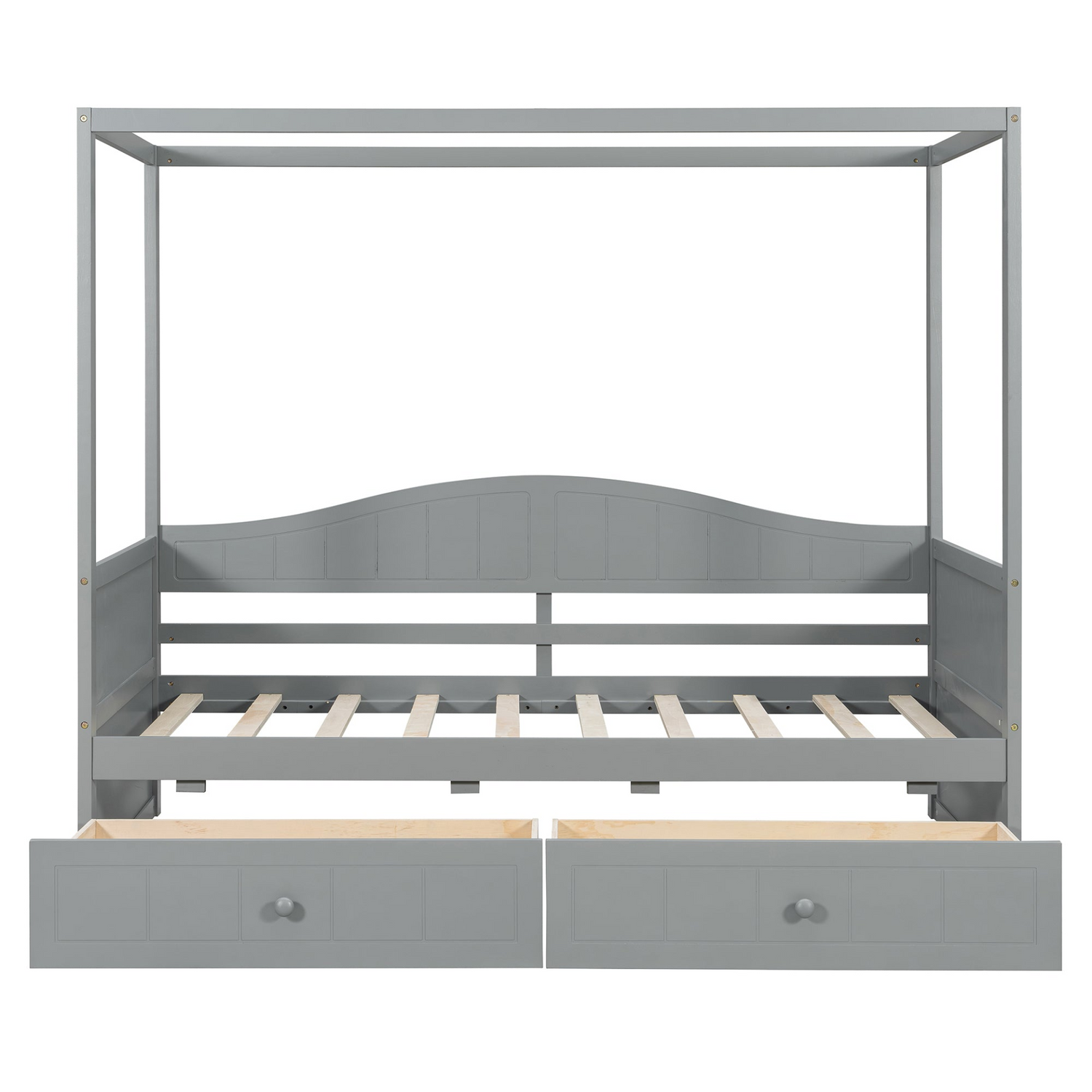 Twin size canopy day bed with two drawers, wooden bed frame with canopy and storage for bedroom or guest room by Start2Finish