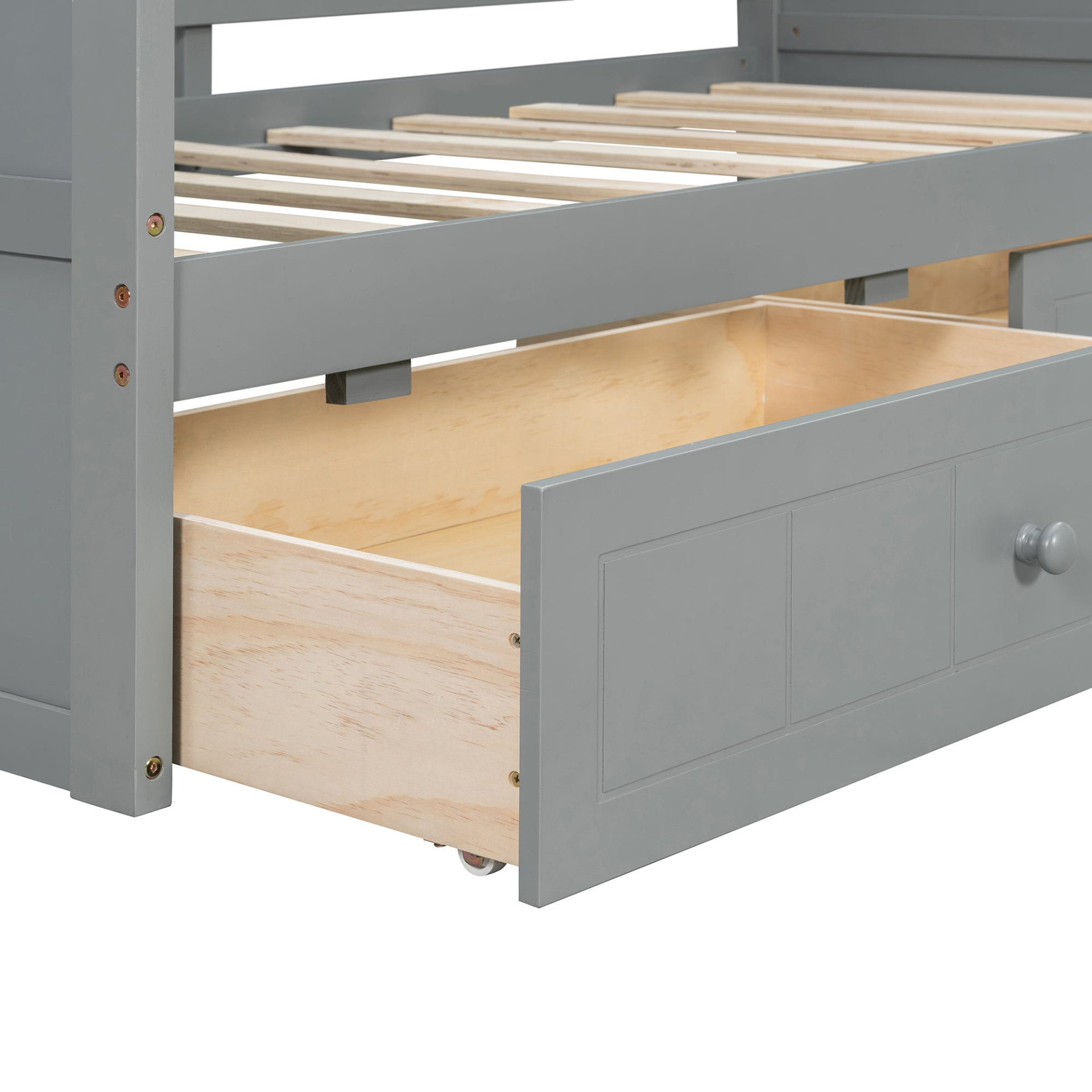 Start2Finish twin size canopy day bed with two drawers, wooden bed frame with canopy for bedroom or guest room.