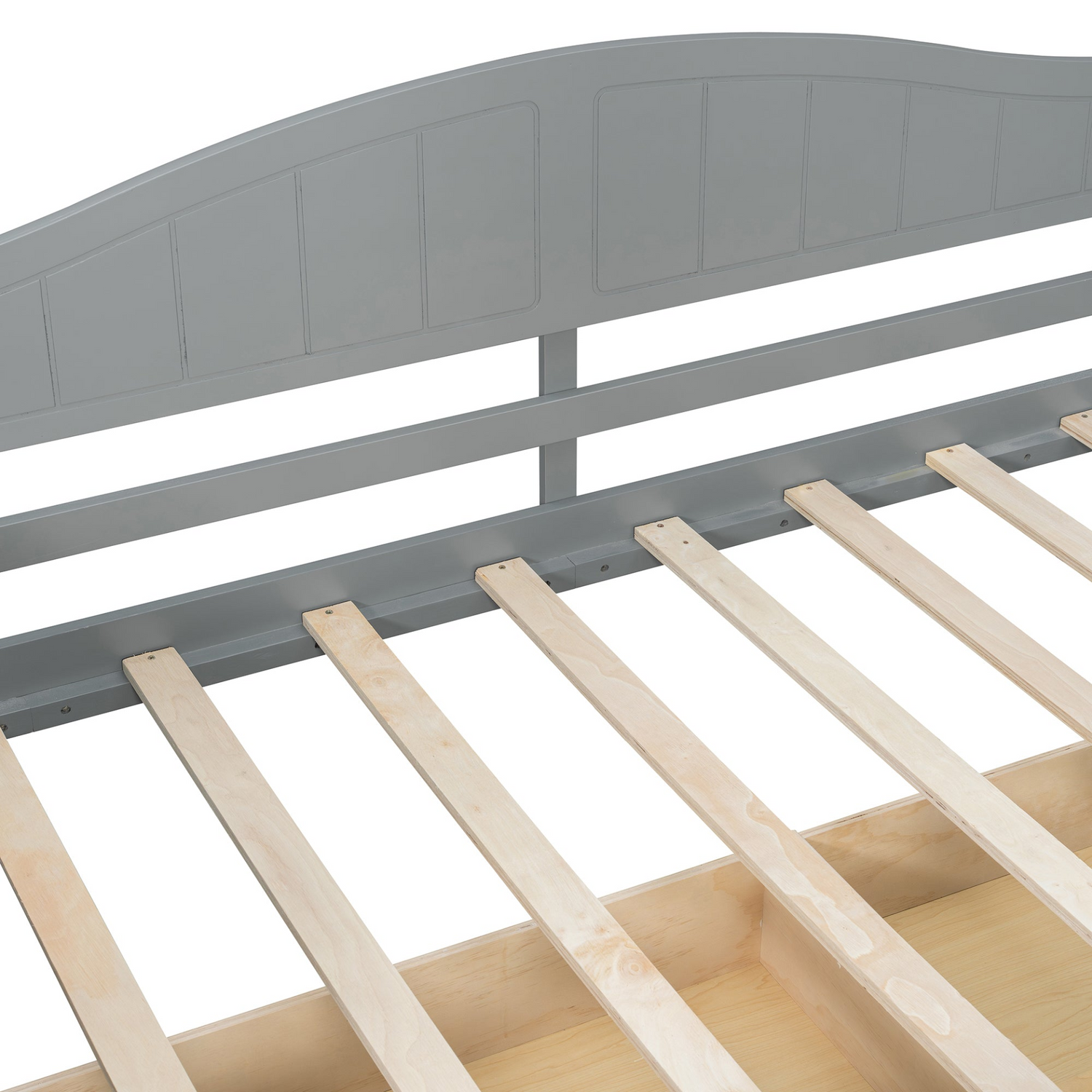 Twin size Start2Finish canopy day bed with two drawers, featuring a sturdy frame and a fabric canopy for bedroom or guest room use.