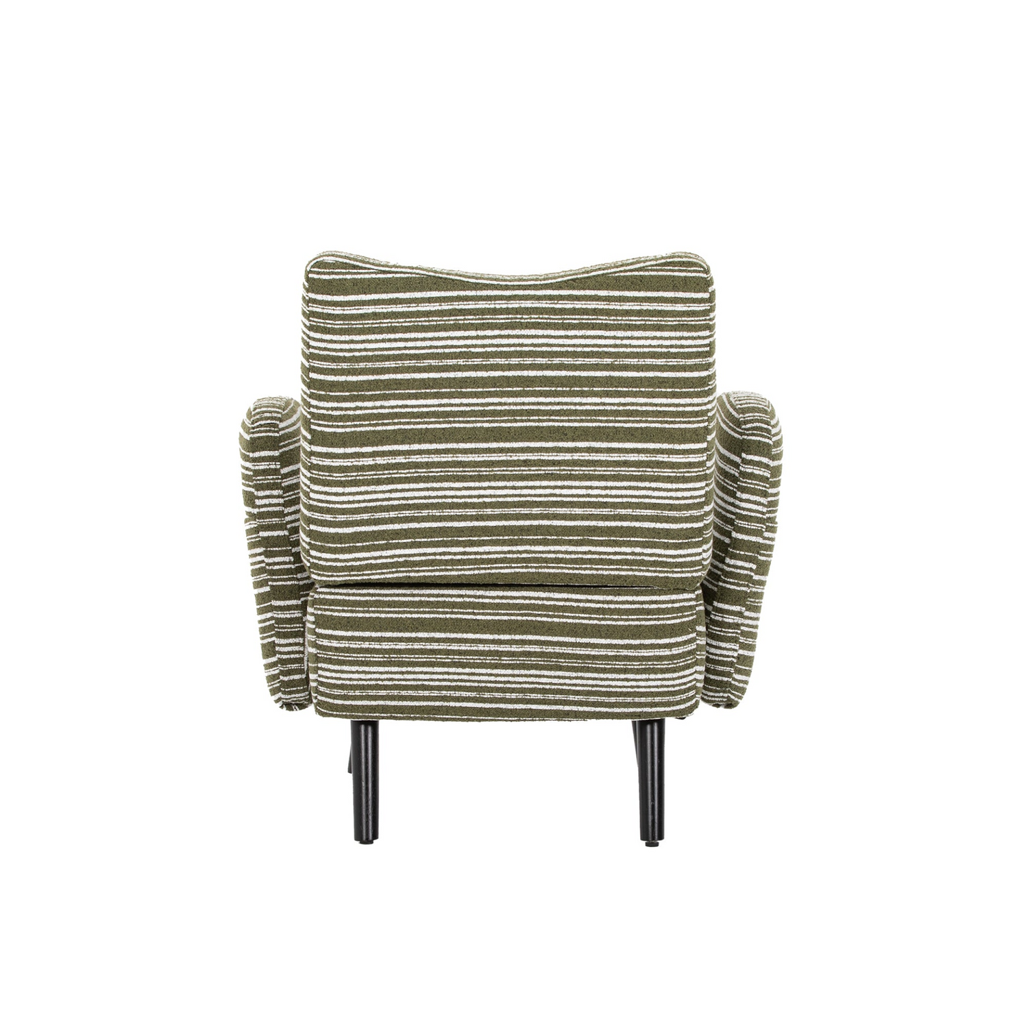 Modern armchair by Start2Finish with sanded fabric, solid wood legs, and a side storage pocket for added convenience.