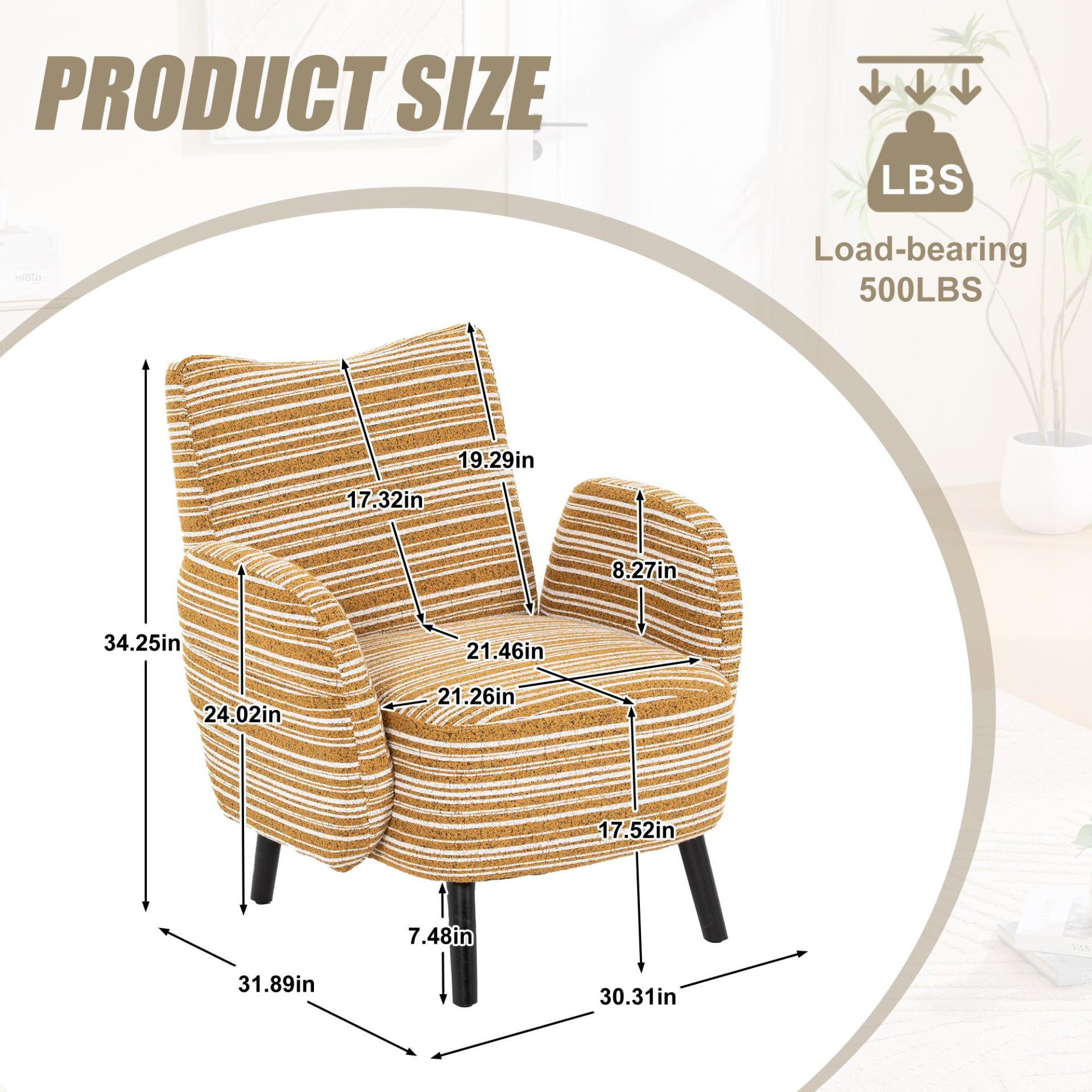 Modern armchair by Start2Finish with sanded fabric, side storage pocket, and solid wood legs, shown from a side angle.