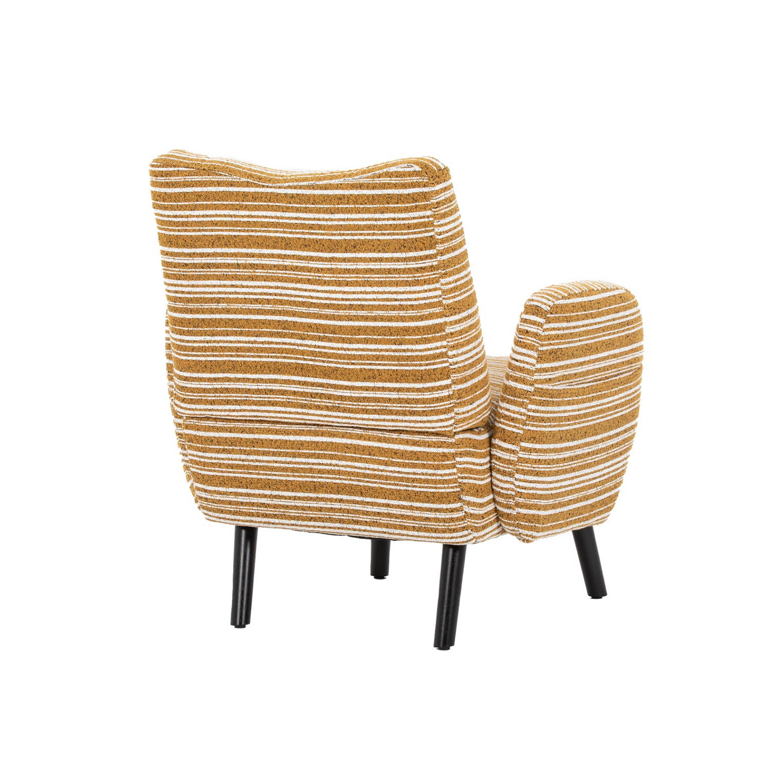 Modern armchair by Start2Finish with sanded fabric, side storage pocket, and solid wood legs, designed for comfort and style.