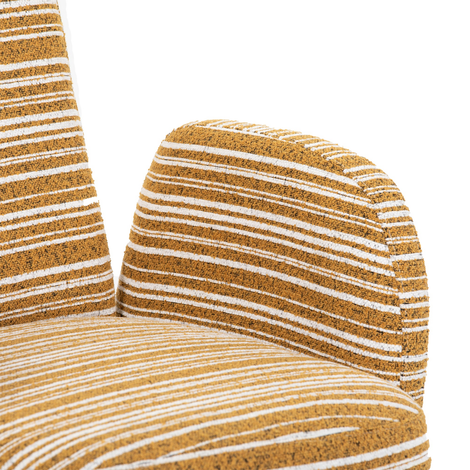 Modern armchair with sanded fabric, side storage pocket, and solid wood legs by Start2Finish, shown in a stylish living room setting