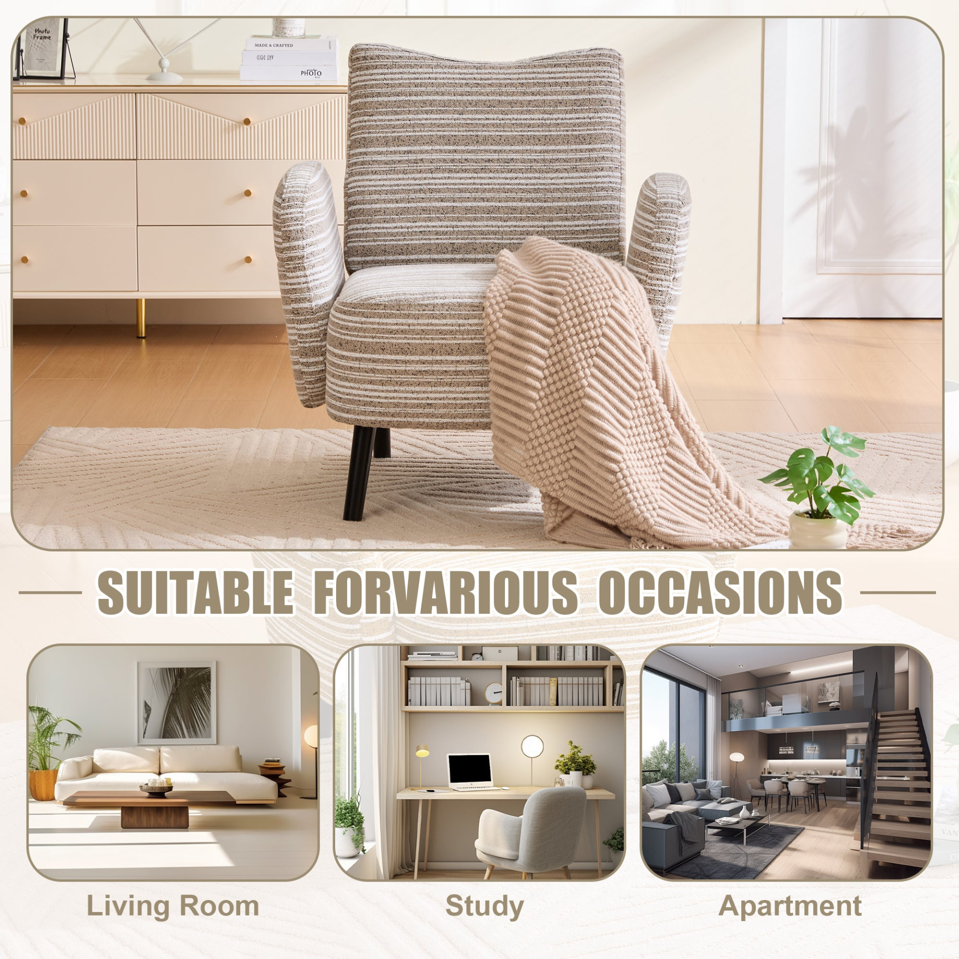 Modern armchair by Start2Finish with sanded fabric, side storage pocket, and solid wood legs for stylish comfort.