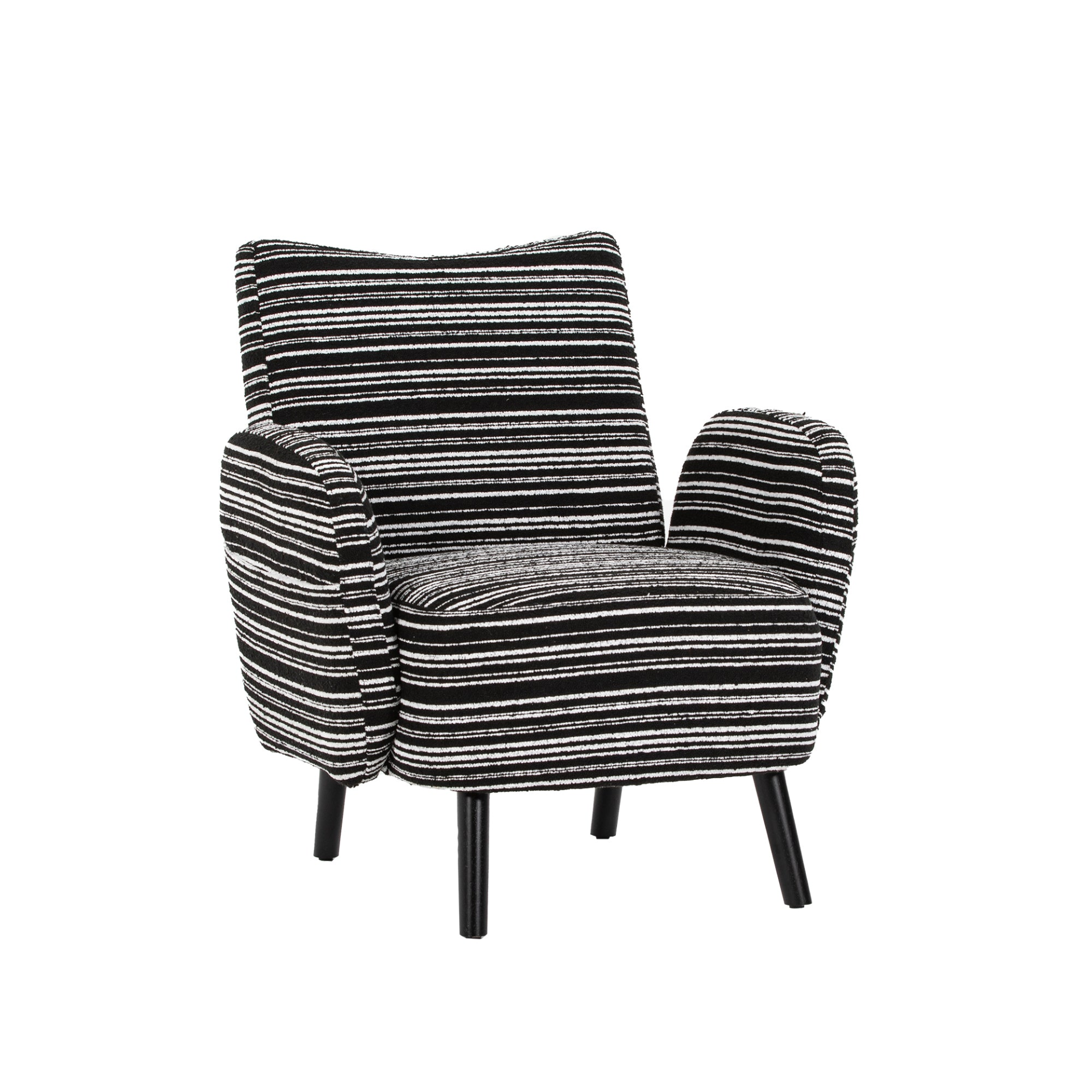 Modern armchair with sanded fabric, solid wood legs, and side storage pocket by Start2Finish, shown with plush cushioning and stylish design.