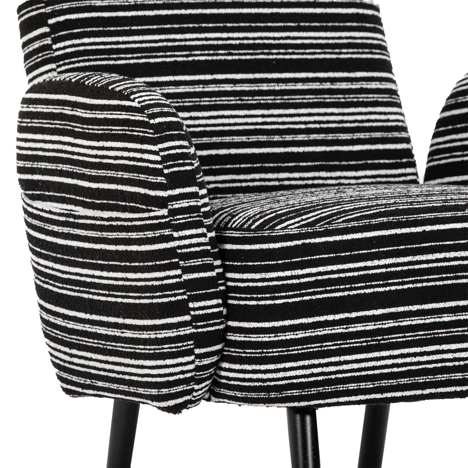 Modern armchair with sanded fabric, solid wood legs, and side storage pocket by Start2Finish, shown with plush cushioning and stylish design.