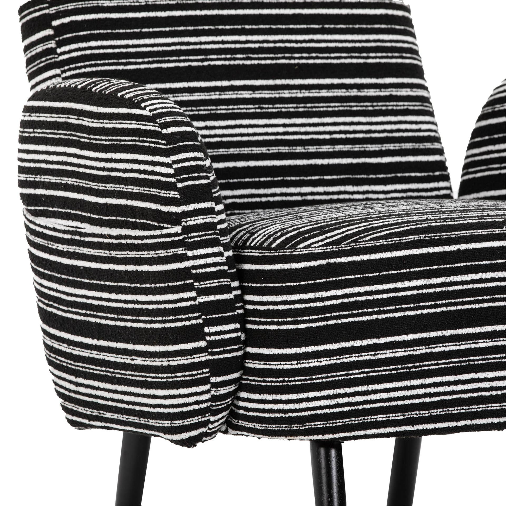 Modern armchair with sanded fabric, solid wood legs, and side storage pocket by Start2Finish, shown with plush cushioning and stylish design.