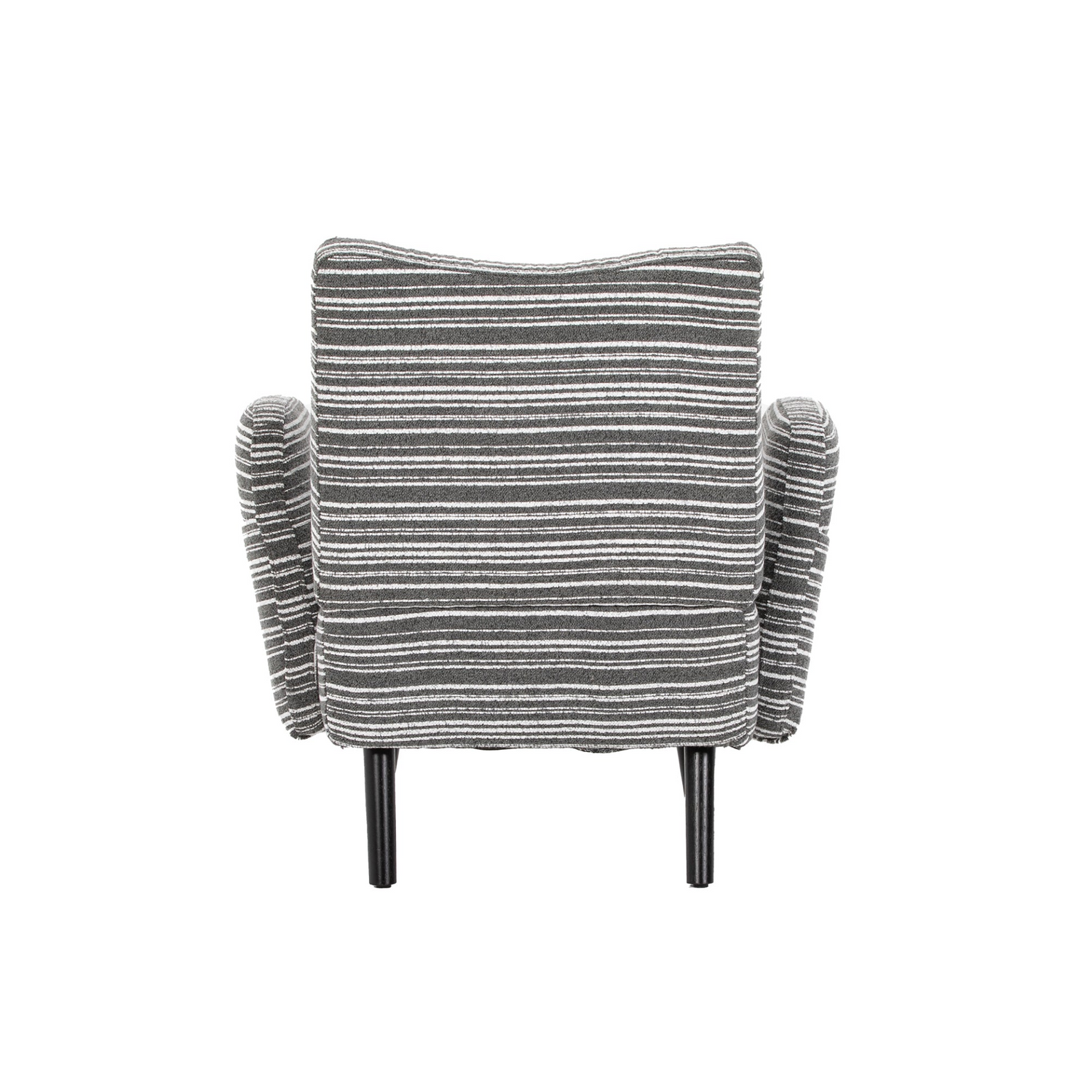 Modern armchair with sanded fabric, solid wood legs, and side storage pocket by Start2Finish, showcasing comfortable and stylish seating.