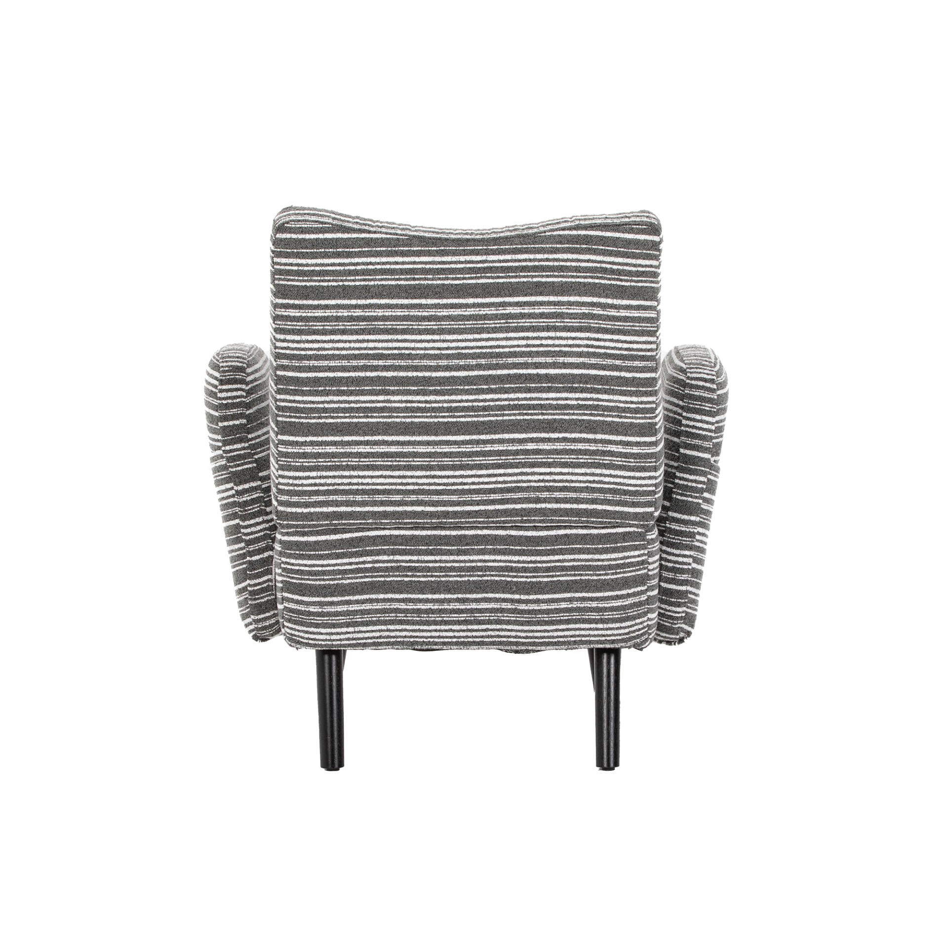 Modern armchair with sanded fabric, solid wood legs, and side storage pocket by Start2Finish, showcasing comfortable and stylish seating.