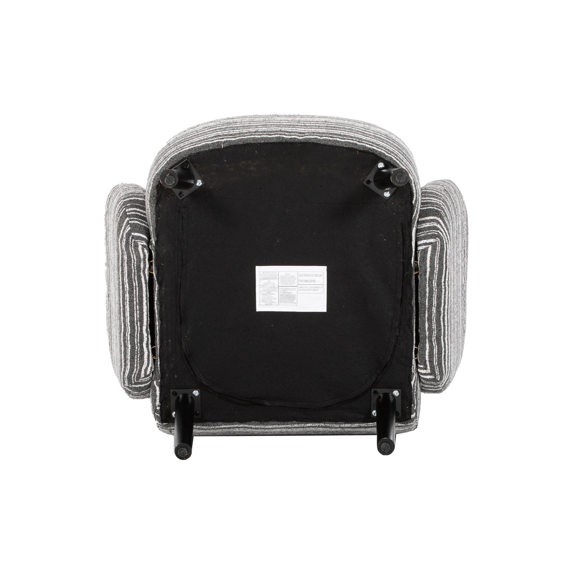 Modern armchair with sanded fabric, solid wood legs, and side storage pocket, showcasing a stylish and comfortable seating option.