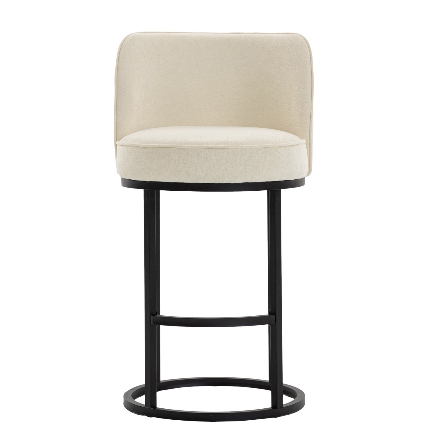 Modern barrel-shaped upholstered accent bar stools with backrests from Start2Finish, stylish home seating furniture.