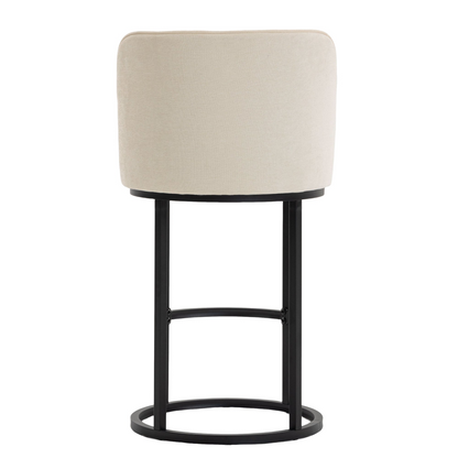 Modern barrel upholstered accent bar stool with backrest, stylish furniture by Start2Finish for home seating.