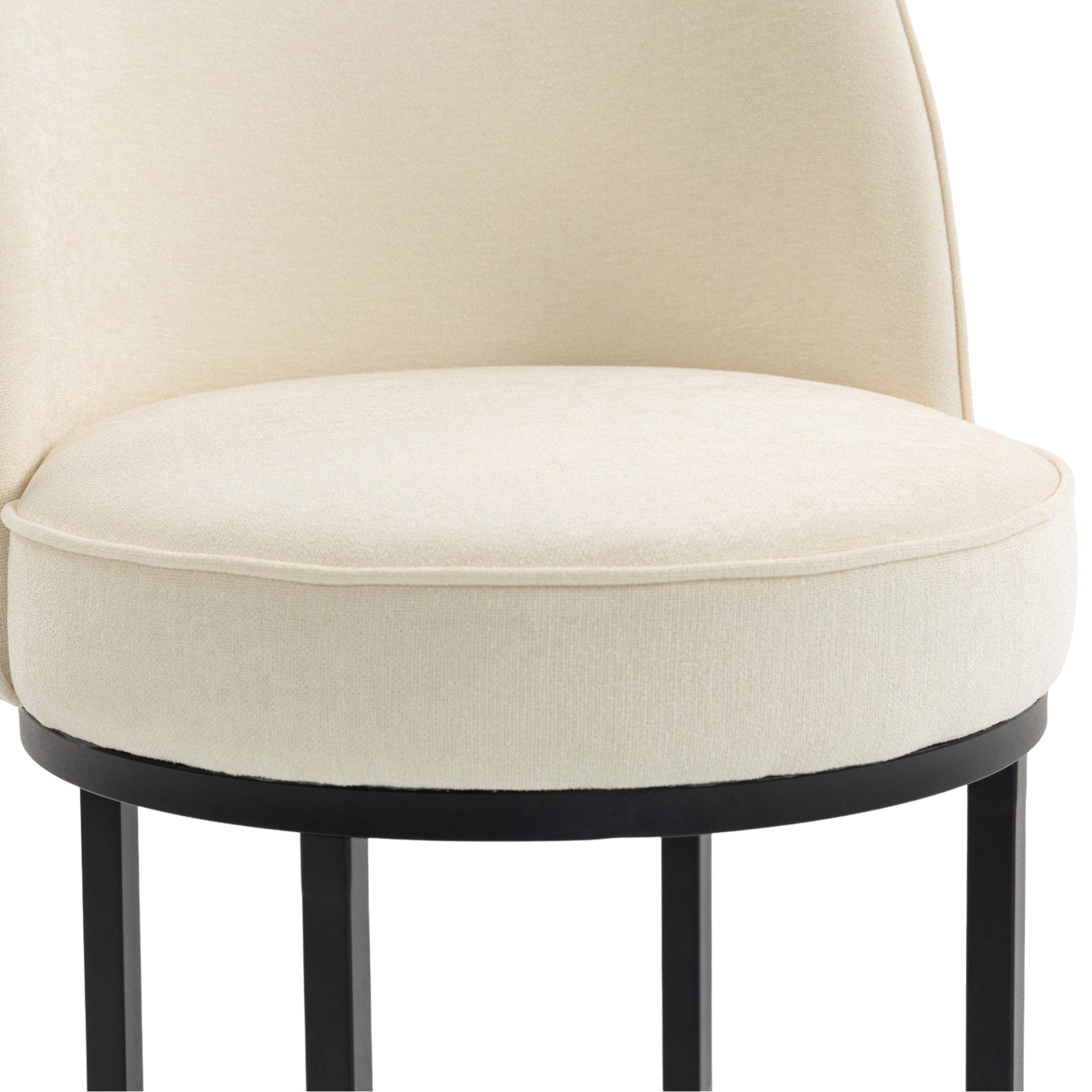 Modern barrel upholstered accent bar stool with backrest, featuring stylish design and sturdy legs for comfortable home seating.