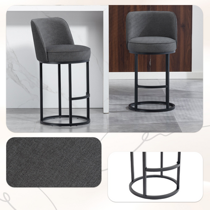 Start2Finish modern barrel upholstered accent bar stool with backrest, stylish home furniture for comfortable seating.